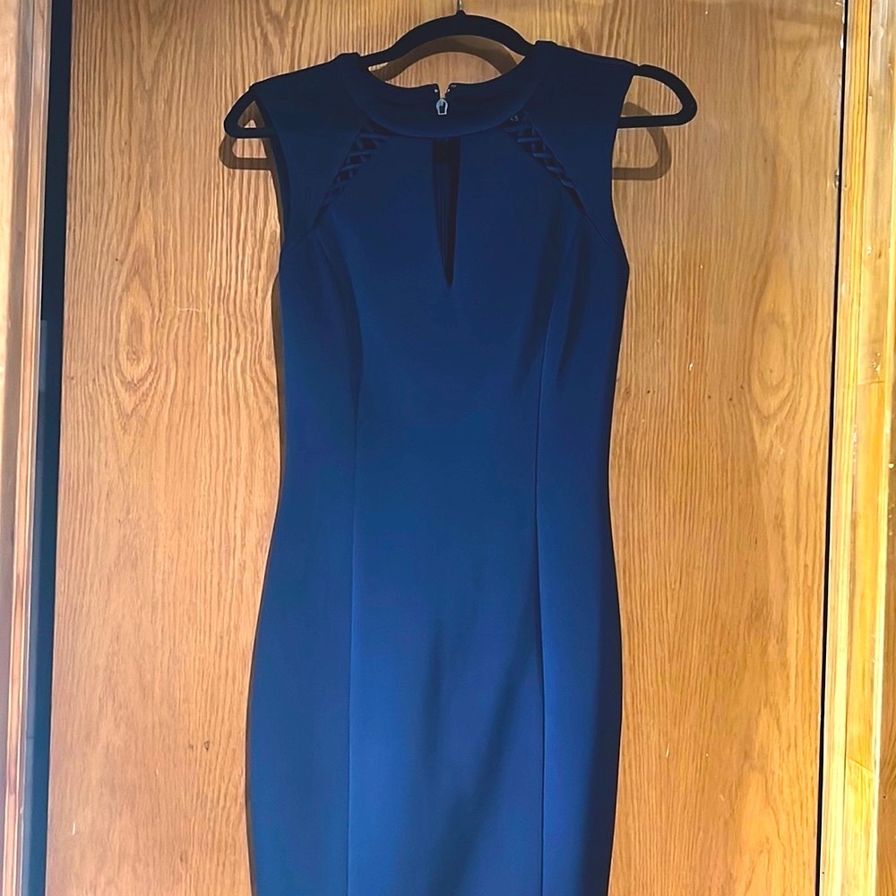 Guess Navy blue work midi dress